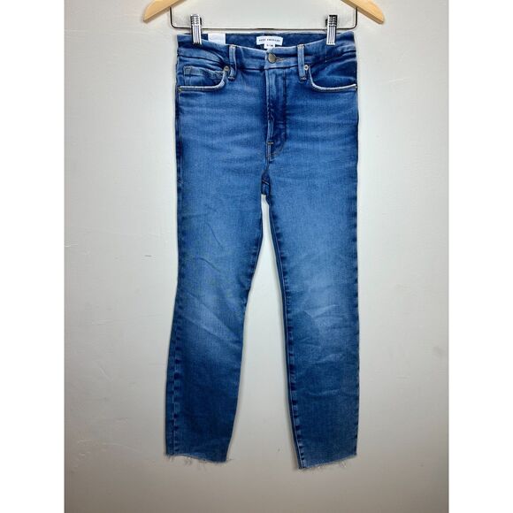Good American Women's GLCI731TNA Size 0/25 Blue Good Leg Jeans Denim EUC - Picture 1 of 7